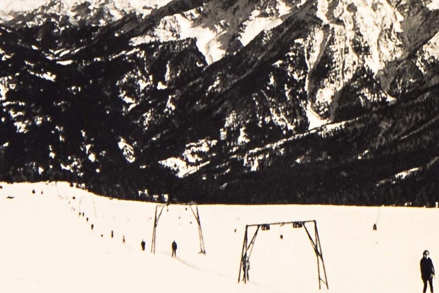 Belvedere, the first ski tow on Kronplatz